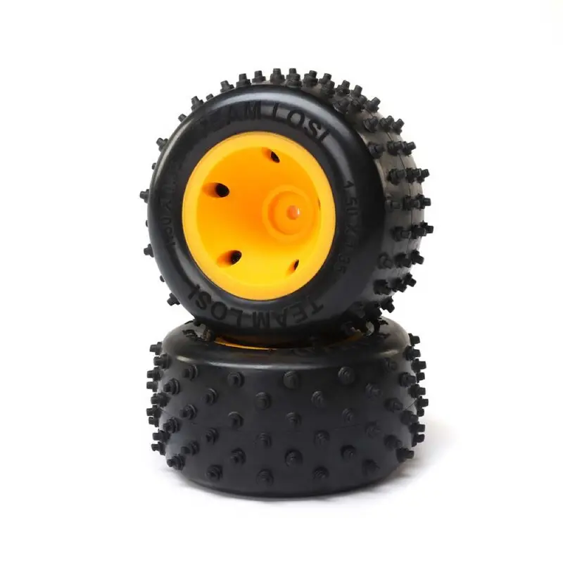 Losi Los41031 6 Row Rear Tires Mounted Orange 2Pcs Mini Jrxt 1