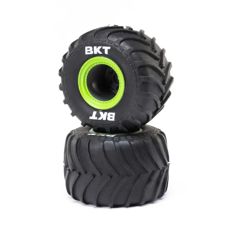 Losi Los41045 Premounted Mt Tyres With Green Beadlocks 2Pcs Mini Lmt 1