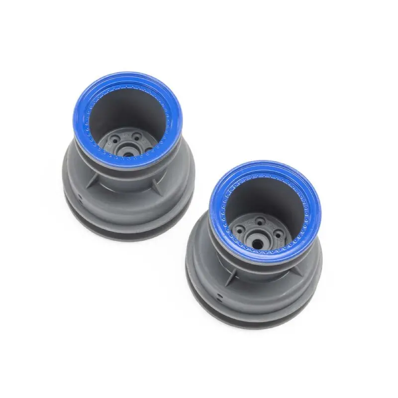 Losi Los41046 Mt Wheel With Blue Beadlock Light Grey 2Pcs Mini Lmt 1