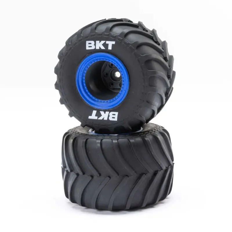 Losi Los41047 Premounted Mt Tyres With Blue Beadlocks 2Pcs Mini Lmt 1