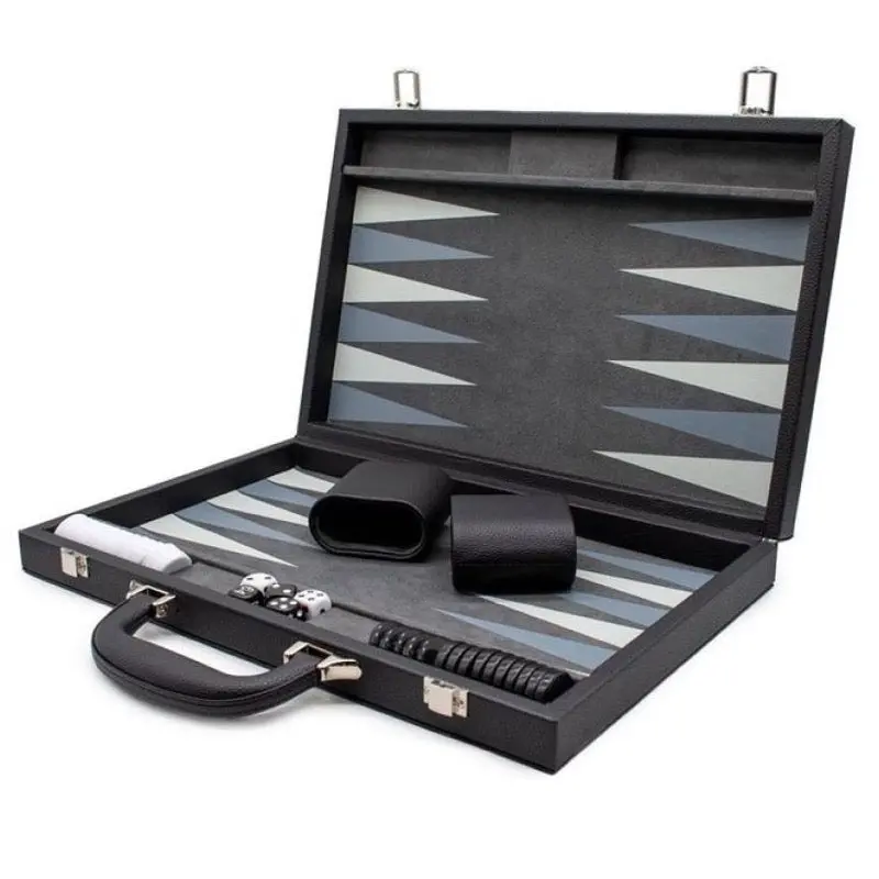 Lpg Classics Leather Backgammon Set Black 1