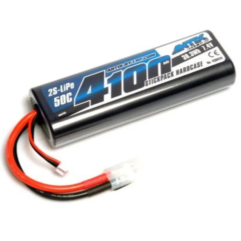 Lrp 430414 Antix 4100Mah - 7.4V - 50C Lipo Battery - Car Stickpack Hardcase - Tamiya Plug 1
