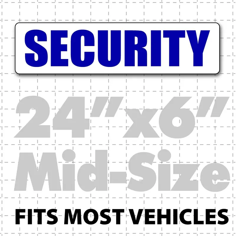 Magnetic Security Sign For Vehicles 24" X 6" 1