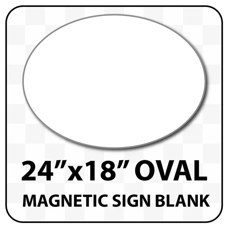 Magnetic Sign Oval Shaped Blank - 24 Inches By 18 Inches - Many Solid And Reflective Colors. 1