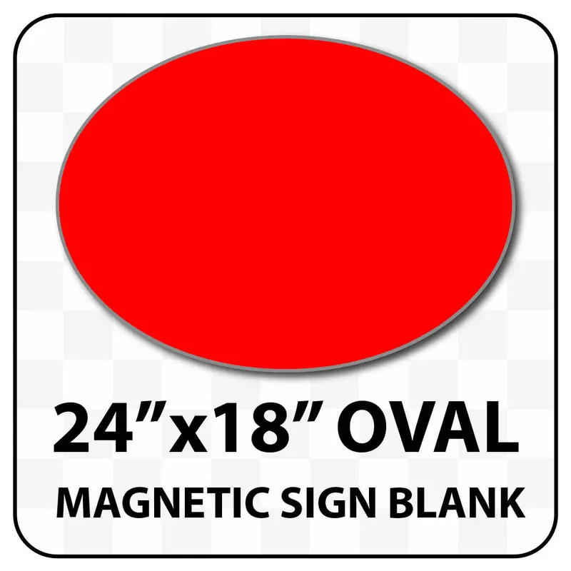 Magnetic Sign Oval Shaped Blank - 24 Inches By 18 Inches - Many Solid And Reflective Colors. 9