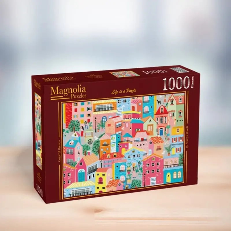 Magnolia 9101 Colorful Houses Shanya Bharti 1000Pc Jigsaw Puzzle 1