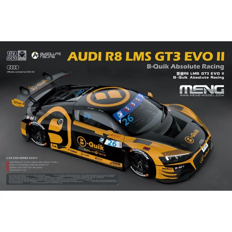 Meng Cs-011 1/24 Audi R8 Lms Gt3 Evo Ii B-Quik Absolute Racing 1