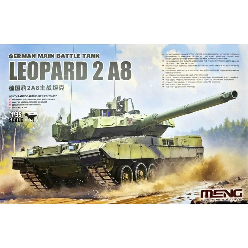Meng Ts-057 1/35 German Main Battle Tank Leopard 2A8 1