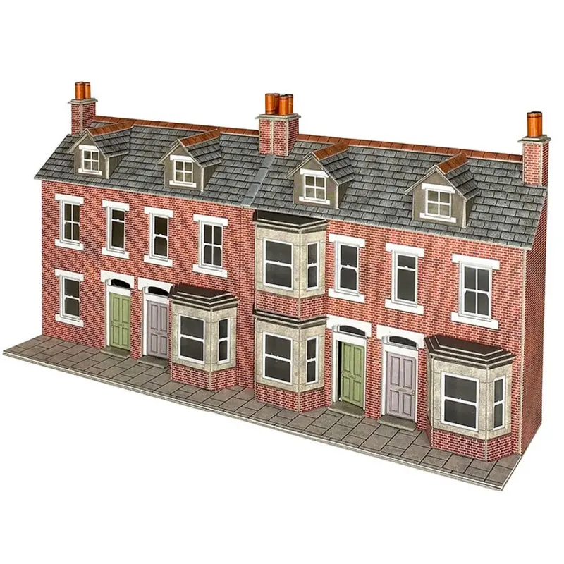 Metcalfe Po302 Oo/Ho Low Relief Terraced House Fronts - Brick Card Kit 1