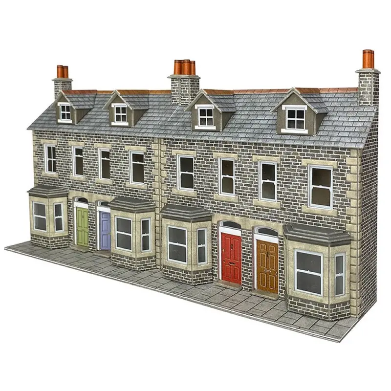 Metcalfe Po303 Oo/Ho Low Relief Terraced House Fronts - Stone Card Kit 1