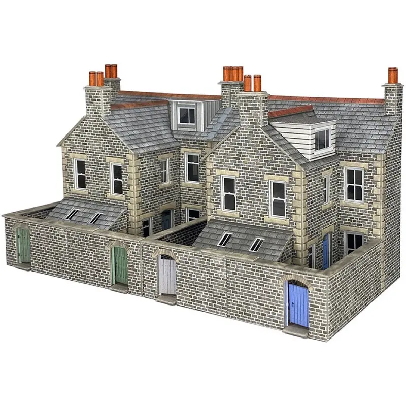 Metcalfe Po305 Oo/Ho Low Relief Terraced House Backs - Stone Card Kit 1