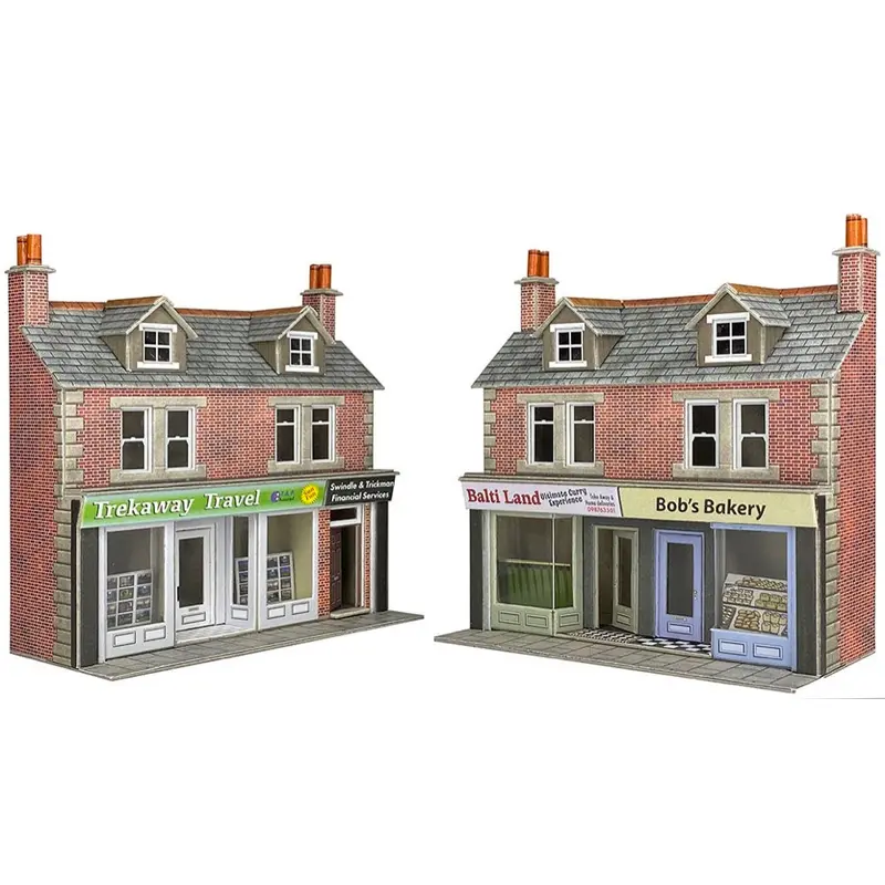 Metcalfe Po306 Oo/Ho Low Relief Shop Fronts - Brick Stone Card Kit 1