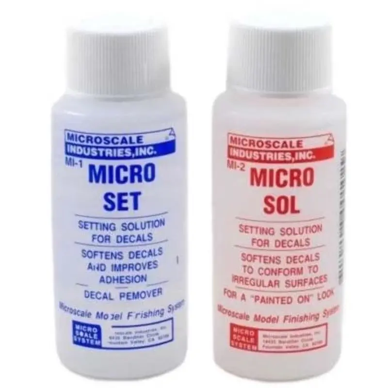 Microscale Micro-Sol & Micro-Set Decal Setting Solution Twin Pack Bundle 1