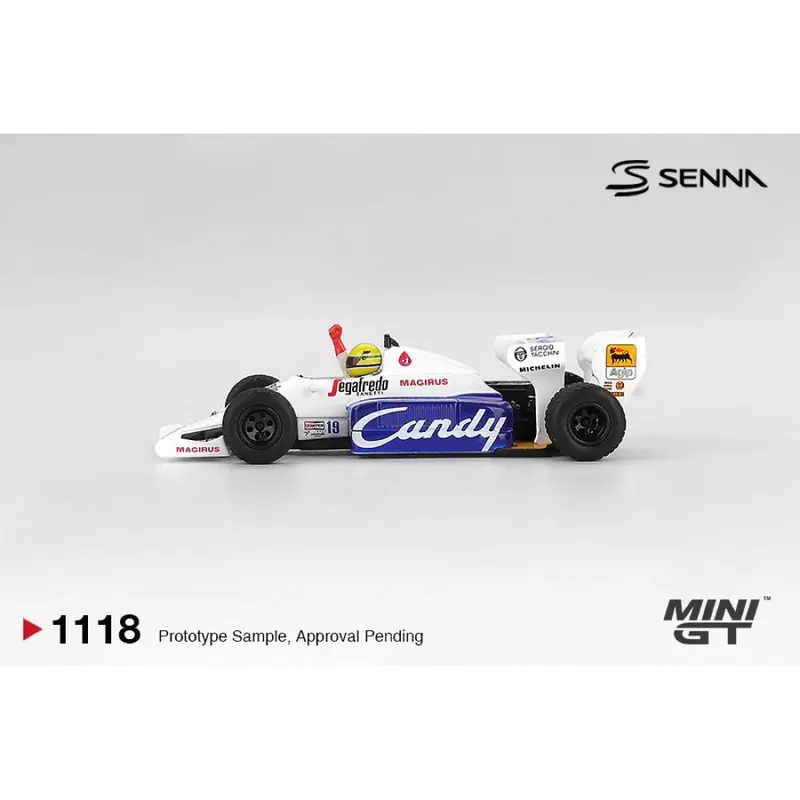 Mini Gt Mgt01118-Bl Toleman Tg184 No.19 Ayrton Senna 1984 Monaco Grand Prix 2Nd Place 2