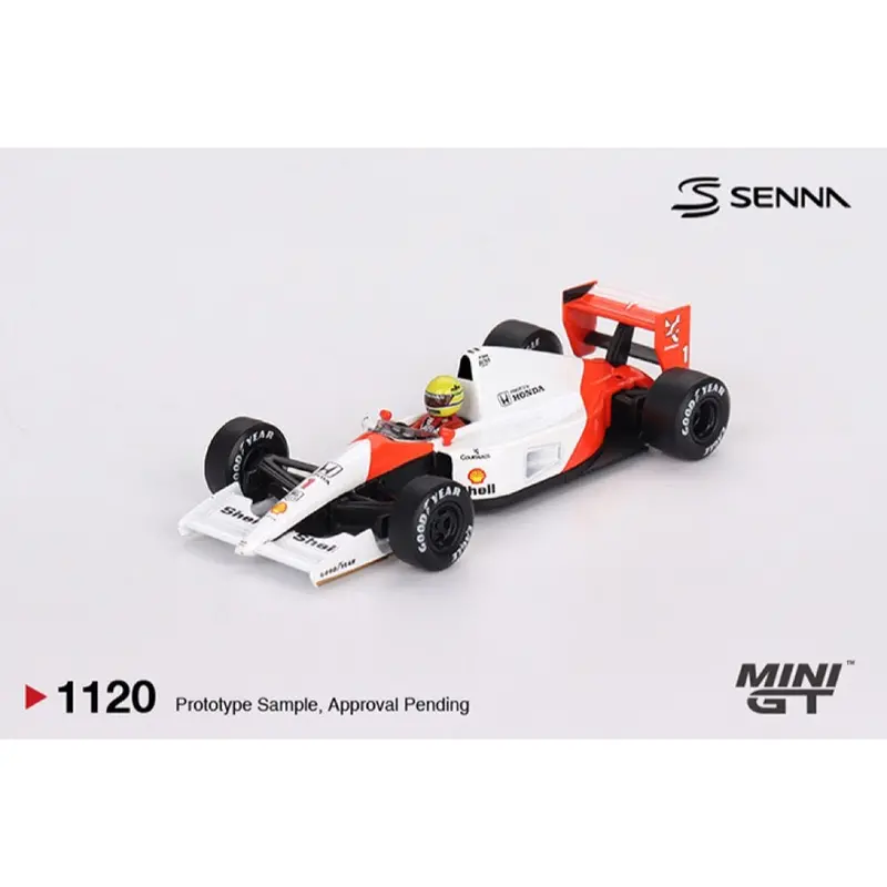 Mini Gt Mgt01120-Bl Mclaren Mp4/6 No.1 Ayrton Senna 1991 Japanese Grand Prix  2Nd Place 1