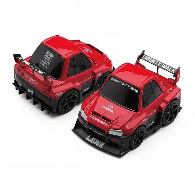 Mini Gt Qz00402-Bl Qubecarz Nissan Lb-Er34 Super Silhouette Skyline Red/Black/Blister Packaging 1