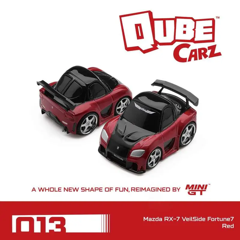 Mini Gt Qz01002-Bl Qubecarz Mazda Rx-7 Veilside Fortune7 Red/Blister Packaging 2