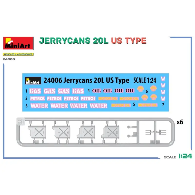 Miniart 24006 1/24 Jerrycans 20L Us Type 2