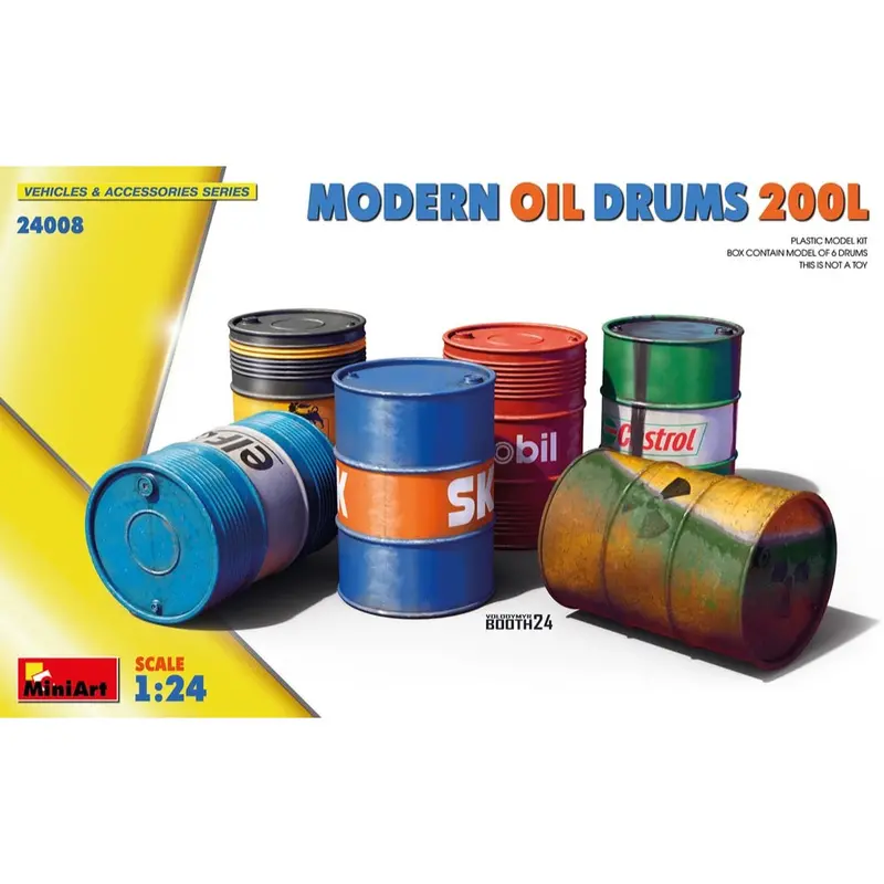 Miniart 24008 1/24 Modern Oil Drums 200L 1