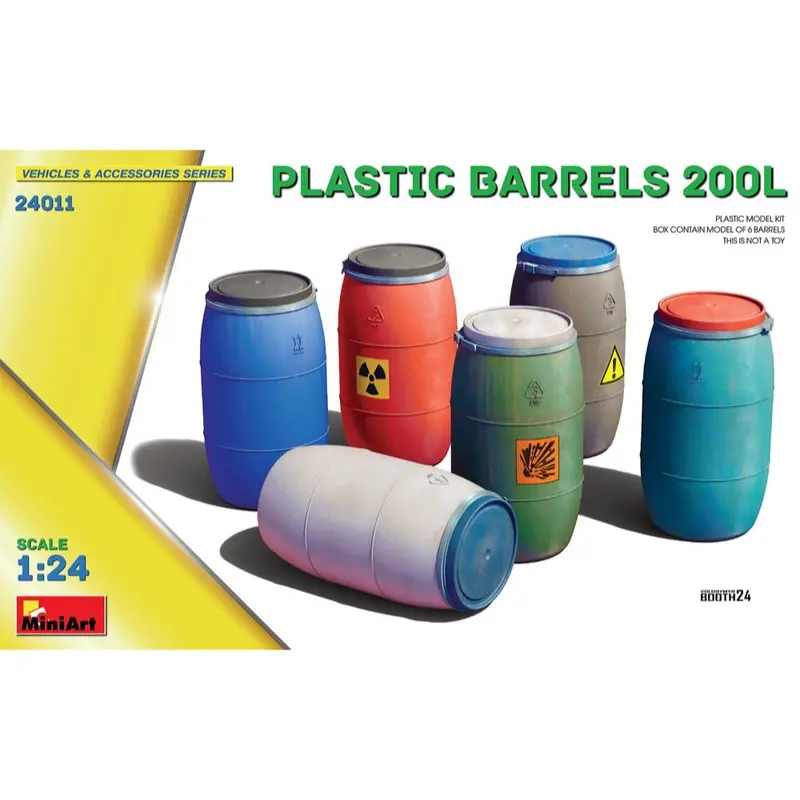 Miniart 24011 1/24 Plastic Barrels 200L 1