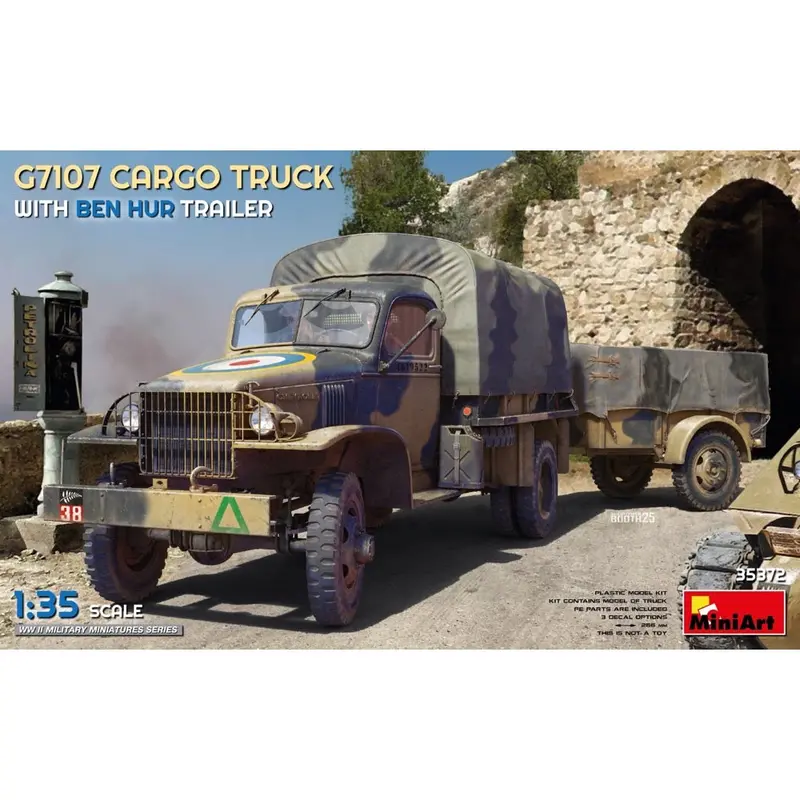 Miniart 35372 G7107 1.5T 4X4 Cargo Truck With Trailer 1