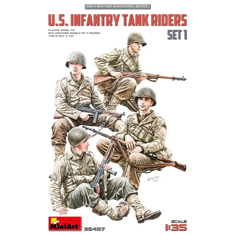 Miniart 35407 1/35 U.S. Infantry Tank Riders. Set 1 1