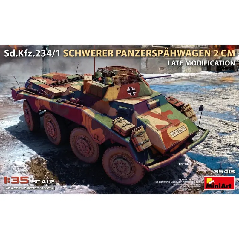Miniart 35413 1/35 Sd.Kfz.234/1 Schwerer Panzerspähwagen (2 Cm). Late Mod 1