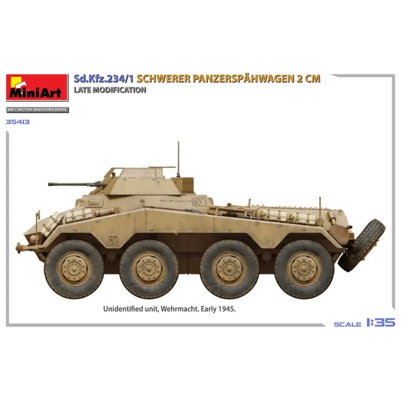 Miniart 35413 1/35 Sd.Kfz.234/1 Schwerer Panzerspähwagen (2 Cm). Late Mod 2