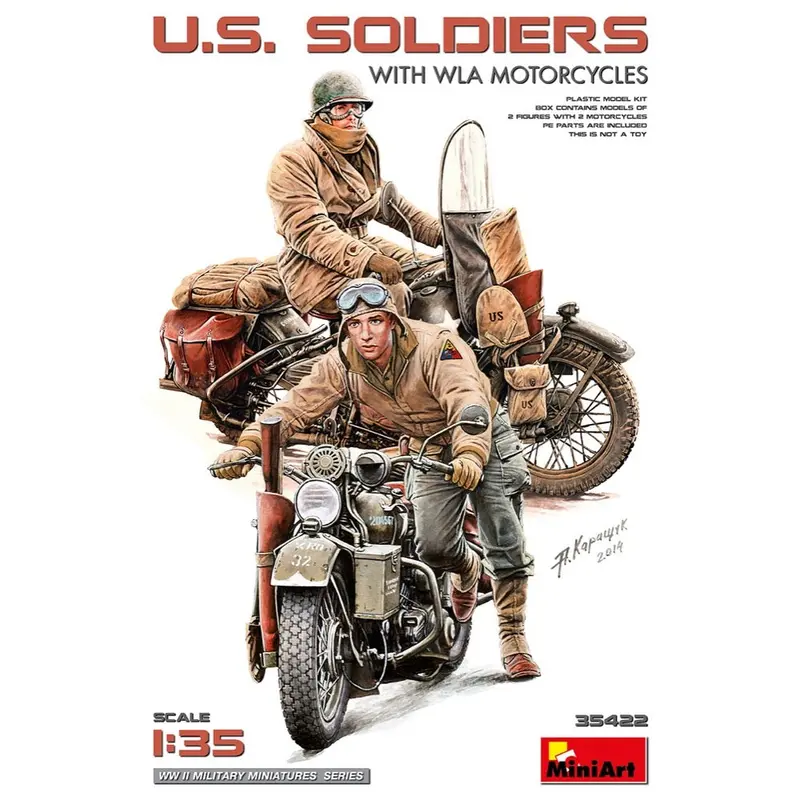 Miniart 35422 1/35 U.S. Soldiers With Wla Motorcycles 1