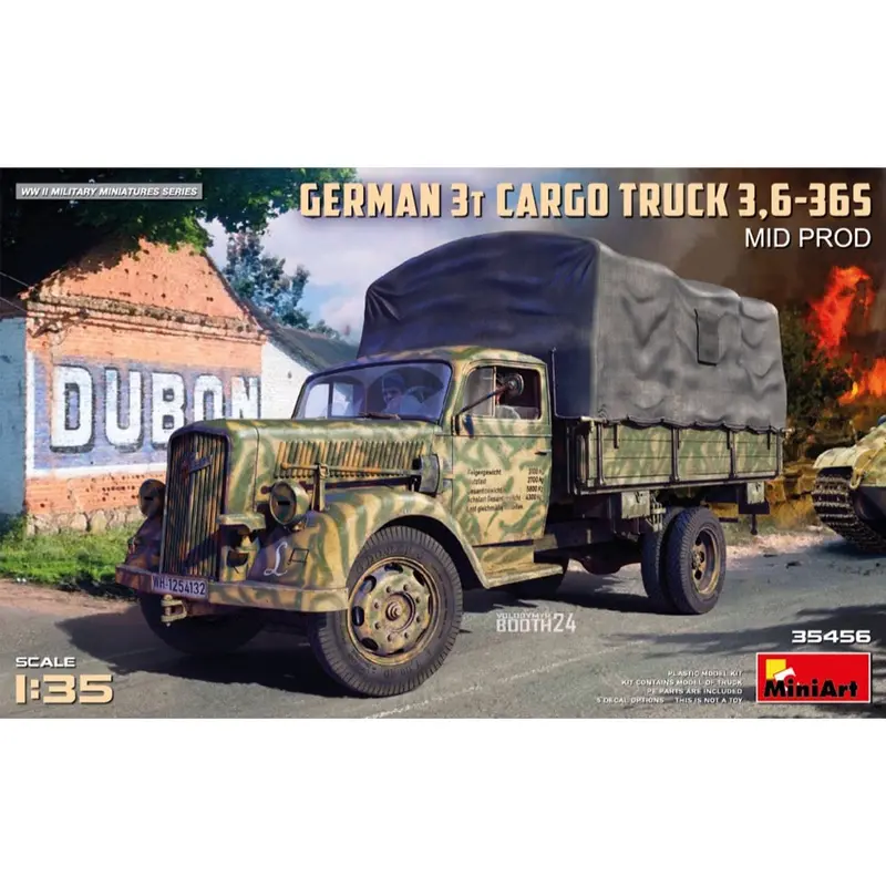 Miniart 35456 German 3T Cargo Truck 3,6-36S Mid Prod 1