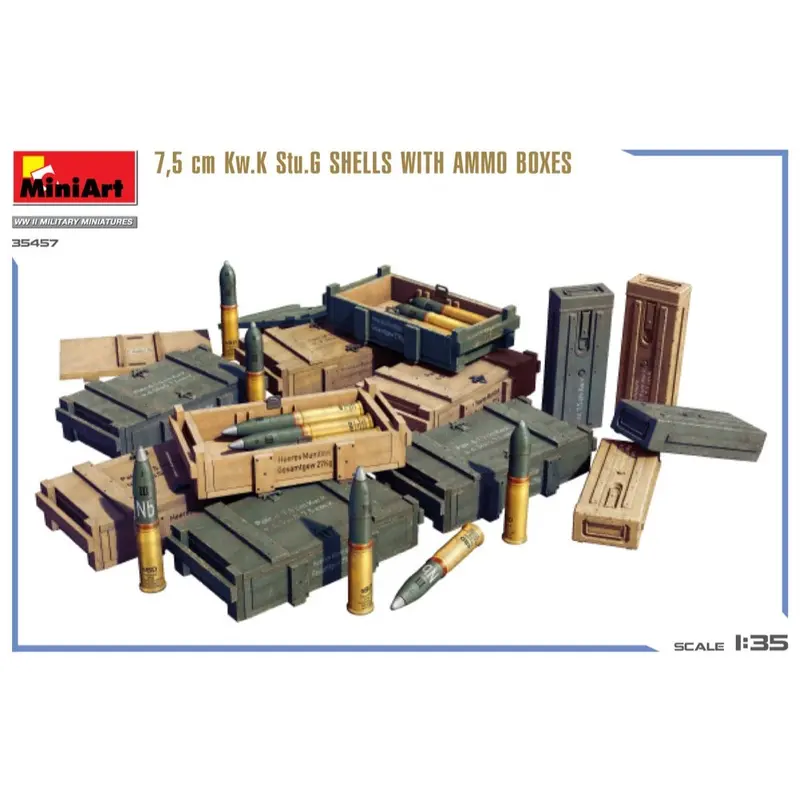 Miniart 35457 1/35 7,5 Cm Kw.K Stu.G Shells With Ammo Boxes 2