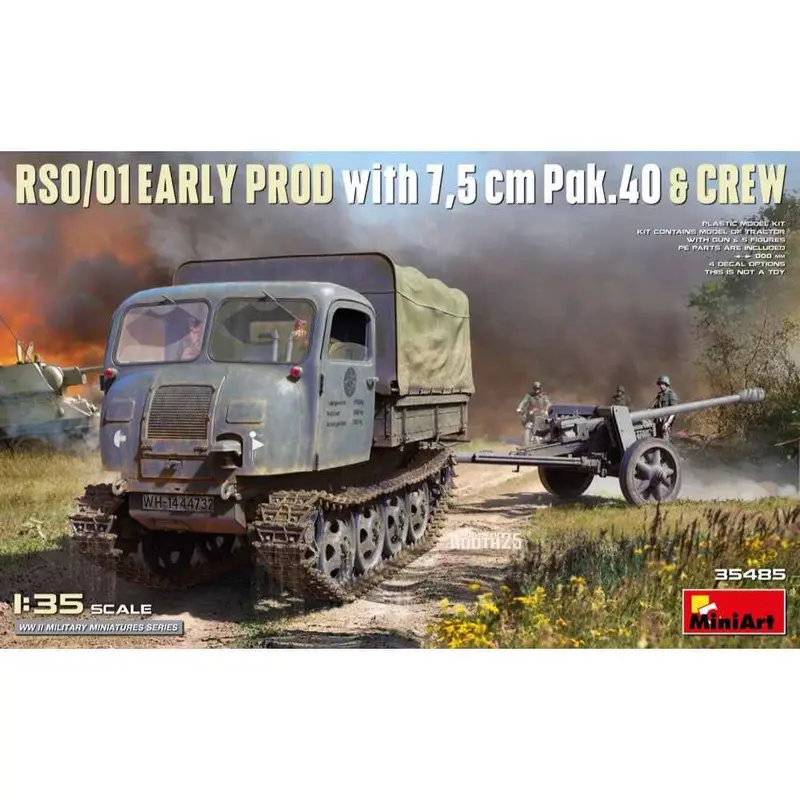 Miniart 35485 1/35 Rso/01 Early Prod. With 7,5 Cm Pak.40 & Crew 1