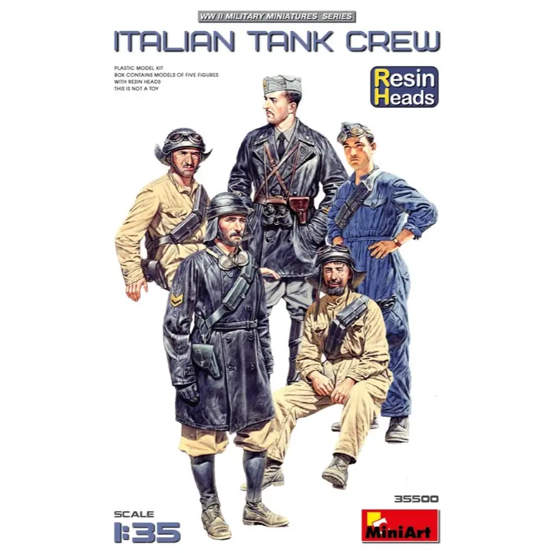 Miniart 35500 1/35 Italian Tank Crew. Resin Heads 1