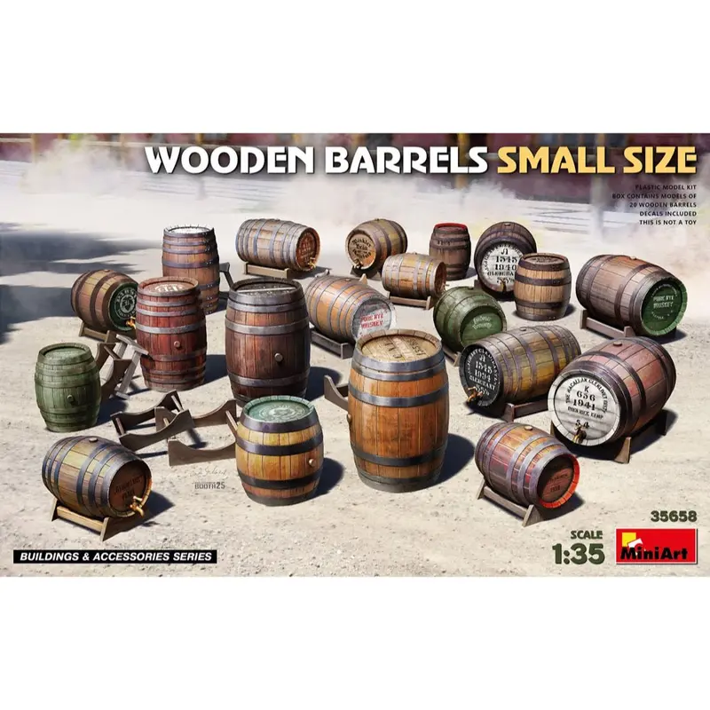 Miniart 35658 1/35 Wooden Barrels Small Size 1