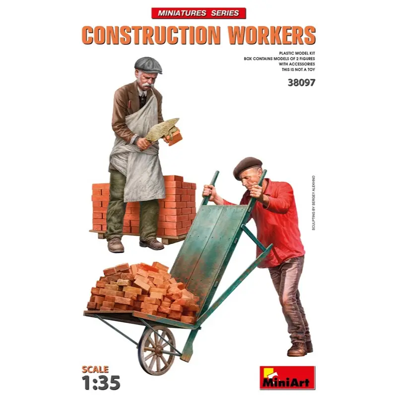 Miniart 38097 1/35 Construction Workers With Accessories 1