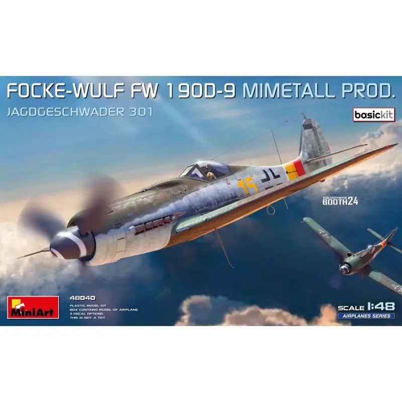 Miniart 48040 1/48 Focke-Wulf Fw 190D-9. Mimetall Prod. Basic Kit. Jagdgeschwader 301 1