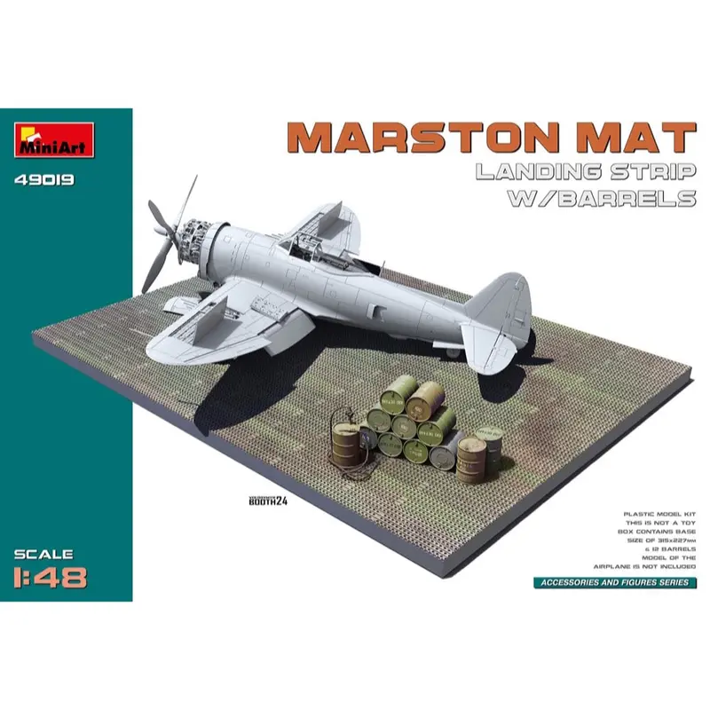 Miniart 49019 1/48 Marston Mat Landing Strip W/Barrels 1