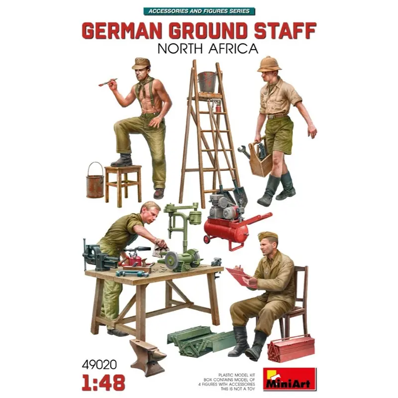 Miniart 49020 1/48 German Ground Staff W/Accessories. North Africa 1