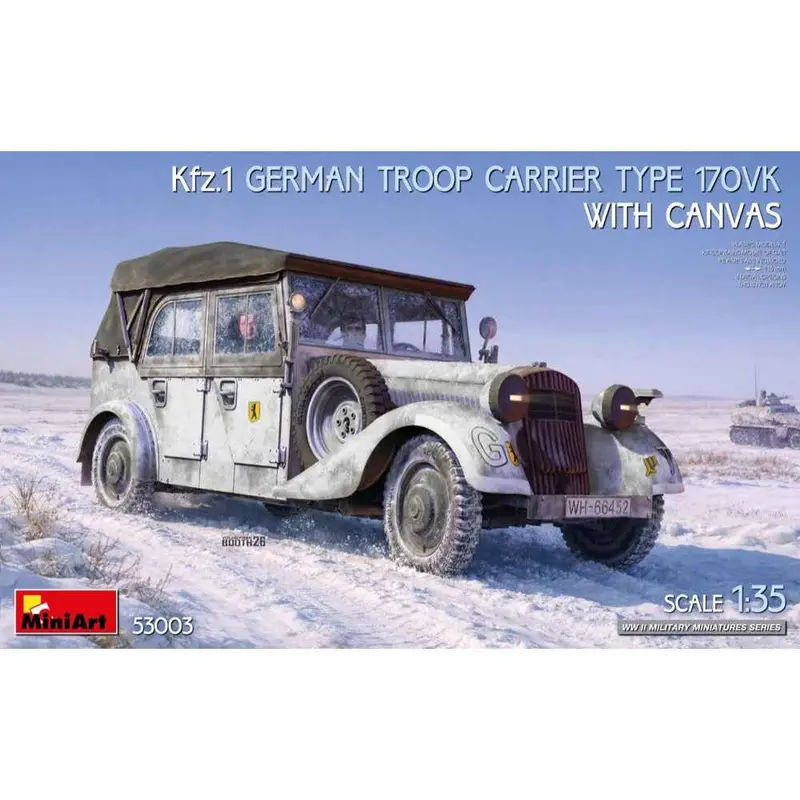 Miniart 53003 1/35 Kfz.1 German Troop Carrier Type 170Vk With Canvas 1
