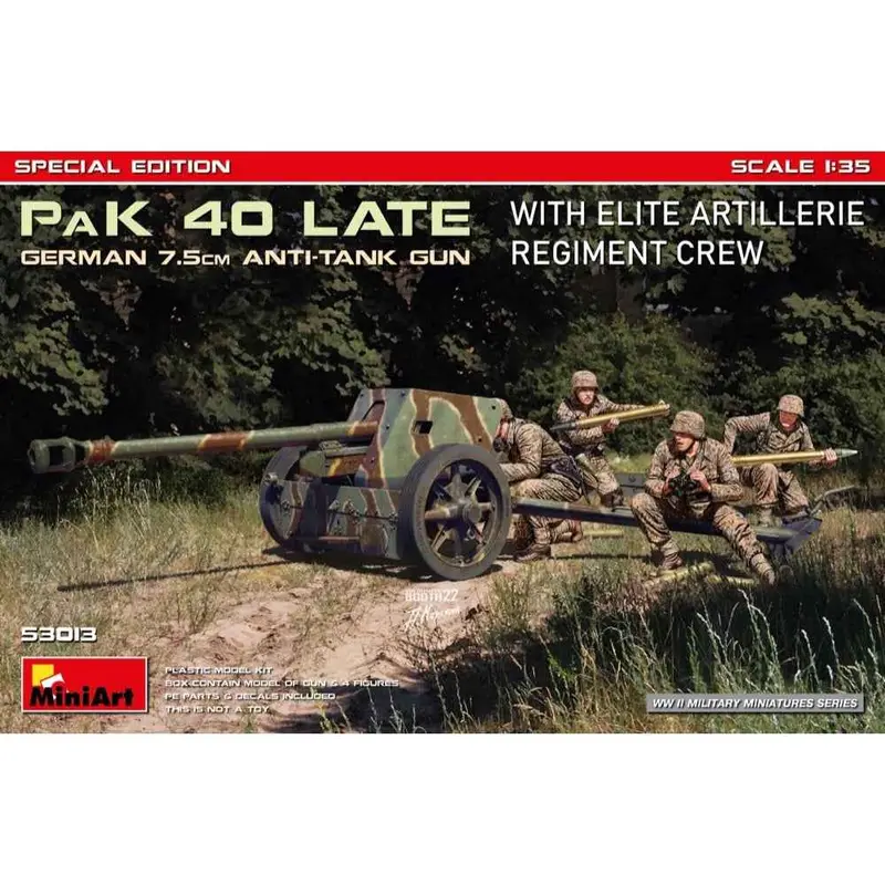 Miniart 53013 German 7.5Cm Pak 40 Late With Elite Artillerie Regiment Crew 1