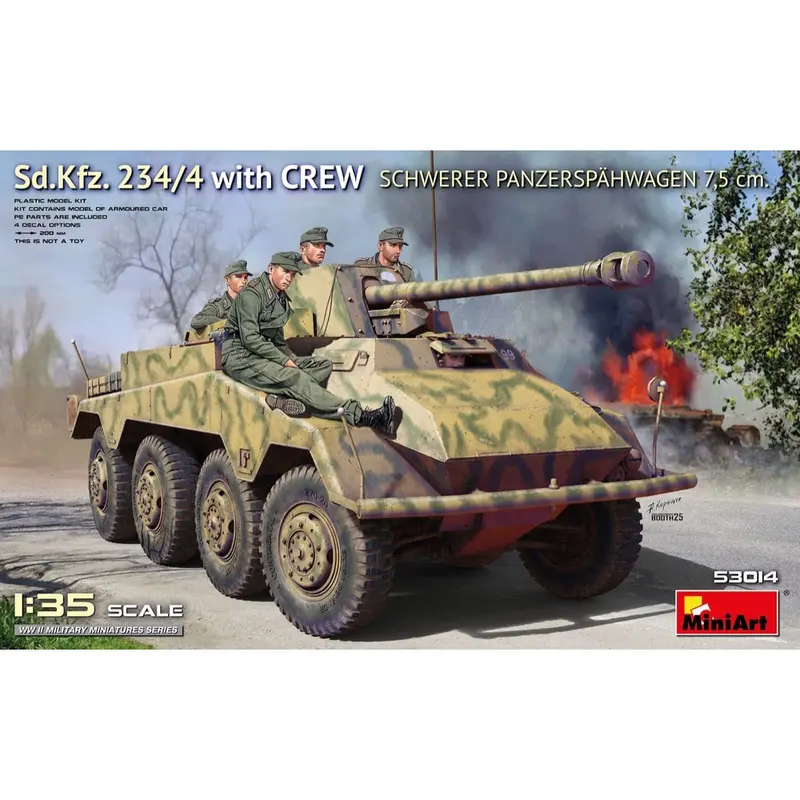 Miniart 53014 1/35 Sd.Kfz. 234/4 W/Crew Schwerer Panzerspähwagen 7,5 Cm. 1