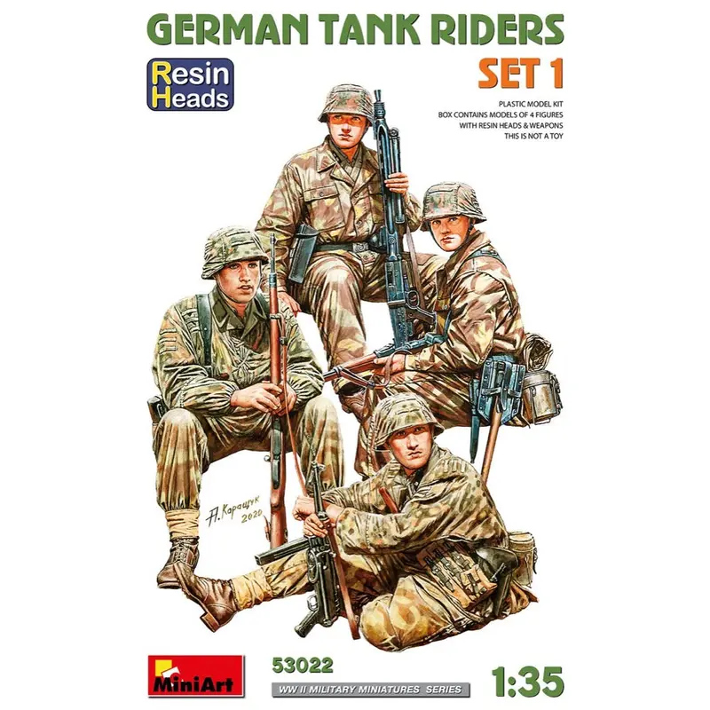 Miniart 53022 1/35 German Tank Riders Set 1 Resin Heads 1