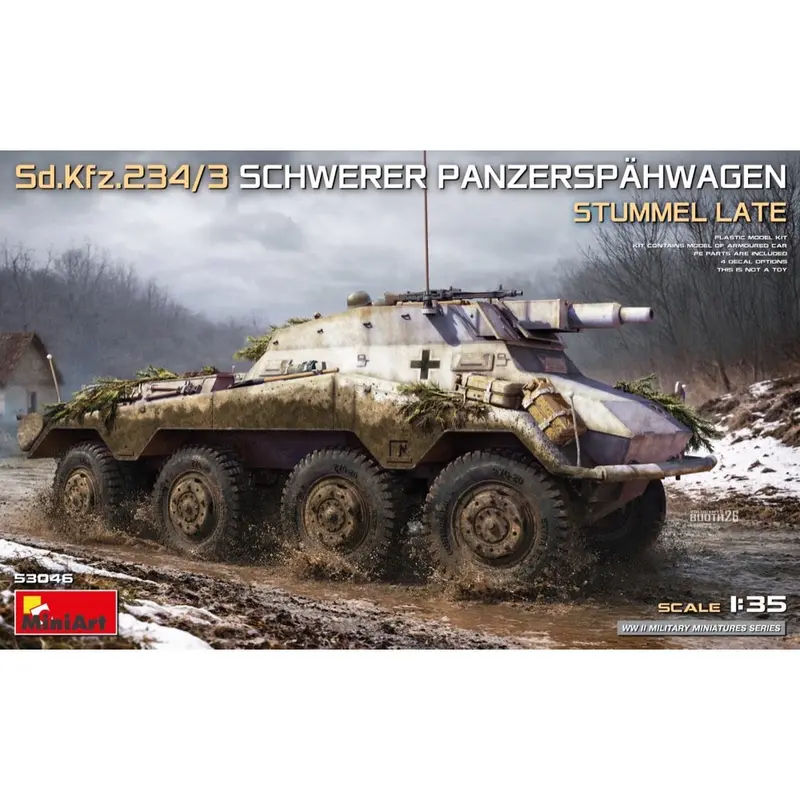 Miniart 53046 Sd.Kfz.234/3 Schwerer Panzerspahwagen Stummel Late 1