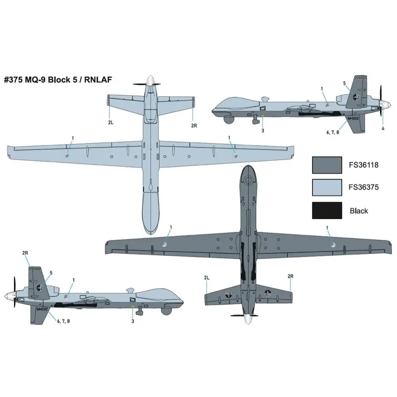 Miniwings 375 1/144 General Atomics Mq-9 Reaper - Block 5 Rnlaf 1