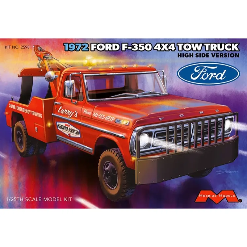 Moebius 2598 1/25 1972 Ford F-350 Wrecker 4X4 High Side 1