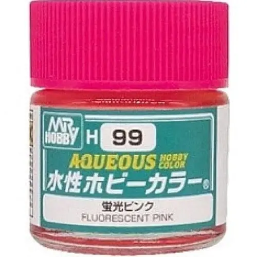Mr Hobby (Gunze) H099 Aqueous Fluorescent Pink Acrylic Paint 10Ml 1