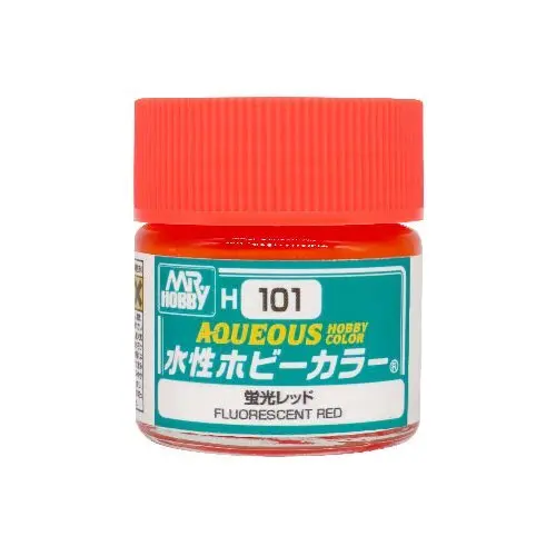 Mr Hobby (Gunze) H101 Aqueous Fluorescent Red Acrylic Paint 10Ml 1