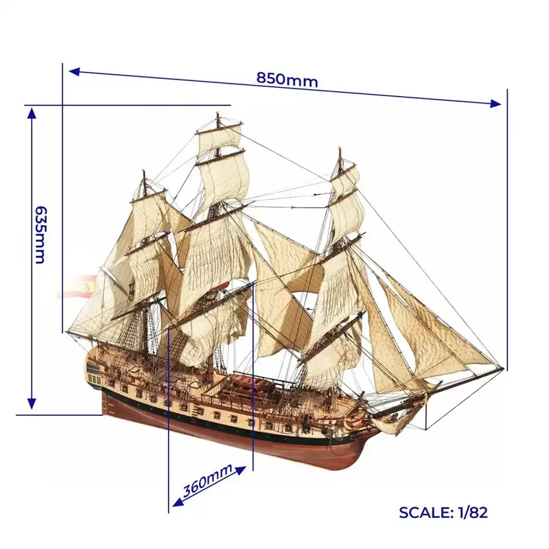 Occre 14001 1/85 Diana Wooden Model Ship Kit 2