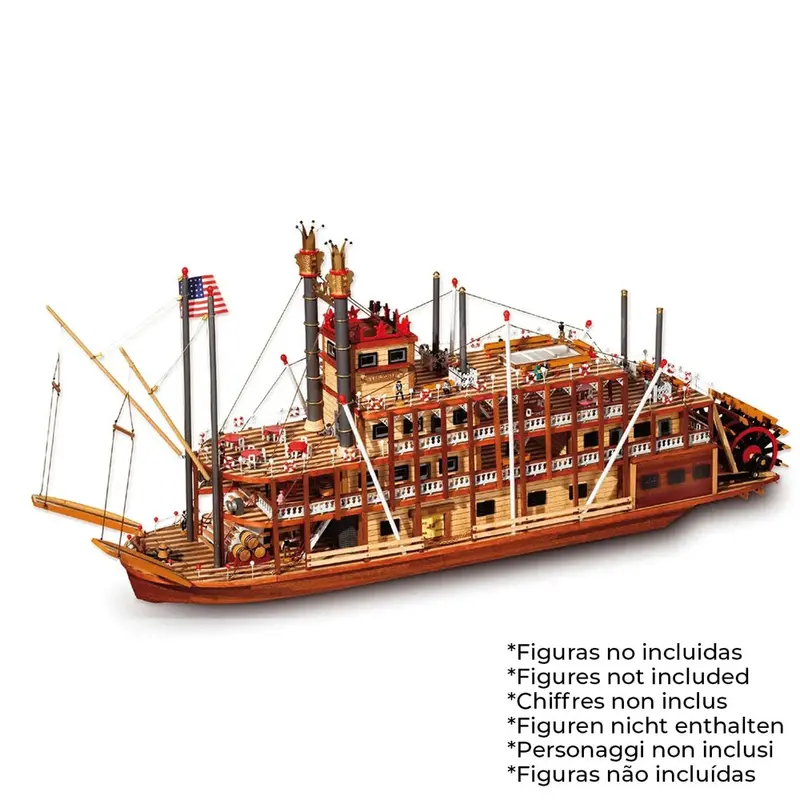 Occre 14003 1/80 Steamboat Mississippi Wooden Model Ship Kit 2