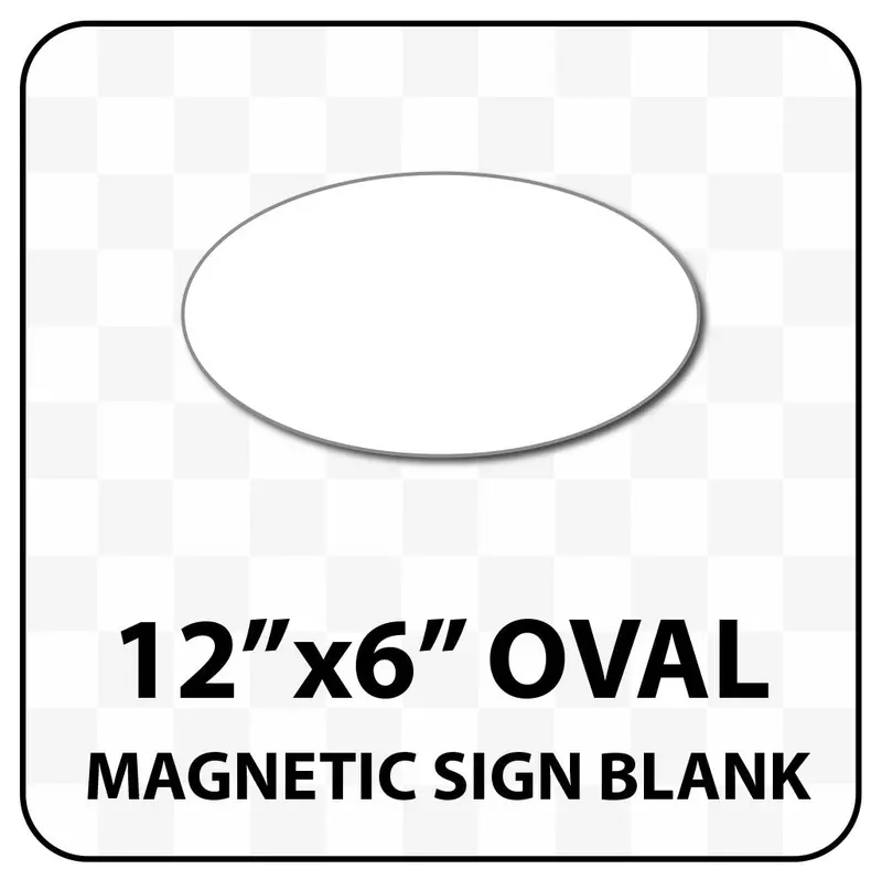 Oval Magnetic Sign Blank - 12 Inch By 6 Inch - Many Solid And Reflective Colors. 1